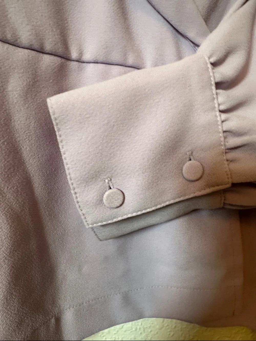 J.Crew Faux Wrap 365 Crepe Lavender Button Cuff Top